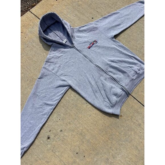 Vintage Grey Blank Heavyweight Zip Up Hoodie Sweater - Picture 2 of 5